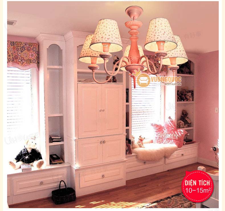 Đèn chùm trẻ em màu hồng ngọt ngào UHS126-3